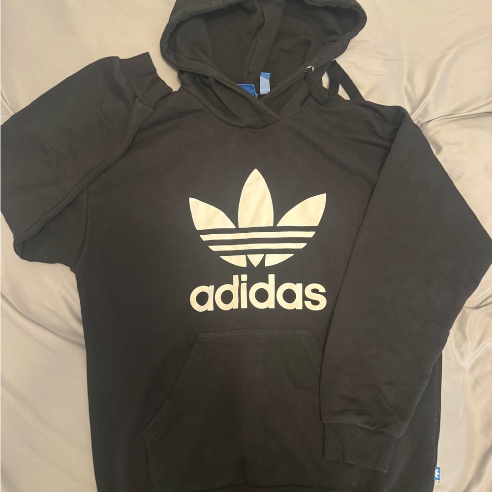Adidas Women’s Black and White Trefoil Hoodie Size XL